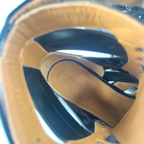 Chloe Black Leather Buckle Lace Up Heeled Boot - Picture 7 of 7